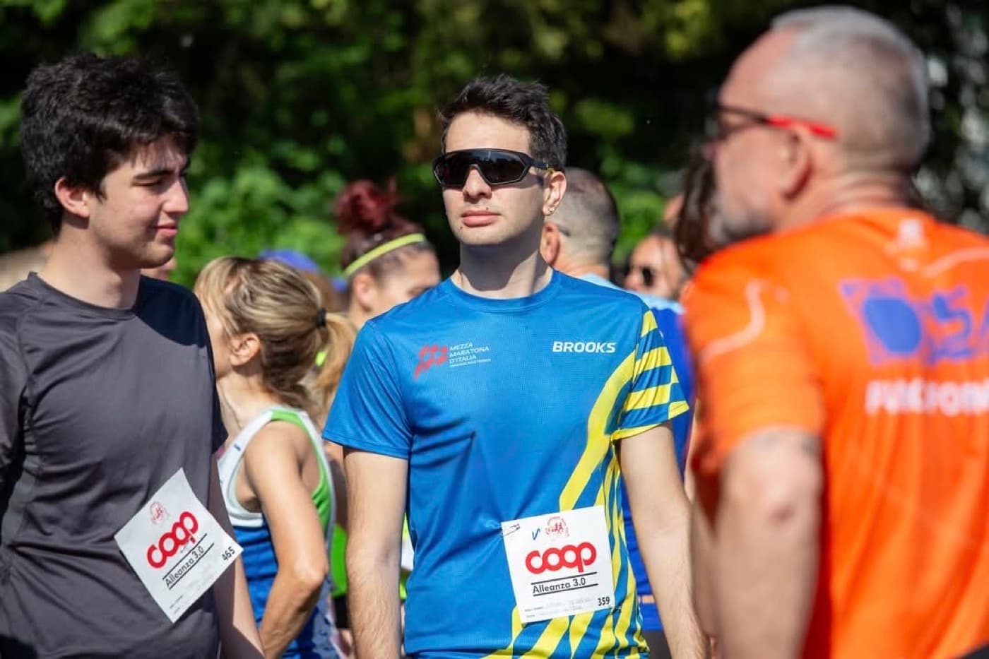 Federico at the finish area of a running event